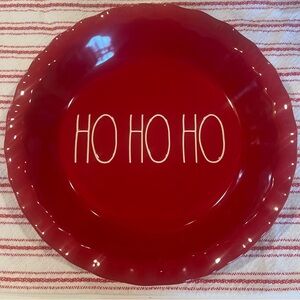Rae Dunn Red Christmas Ho Ho Ho Pie Dish